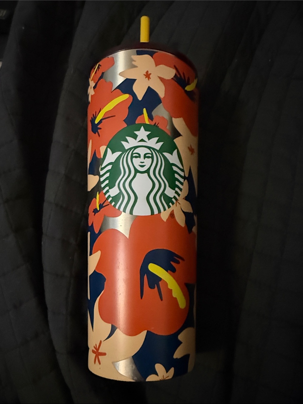 Starbucks 24oz Floral Tumbler - Red, Navy, Cream, Yellow